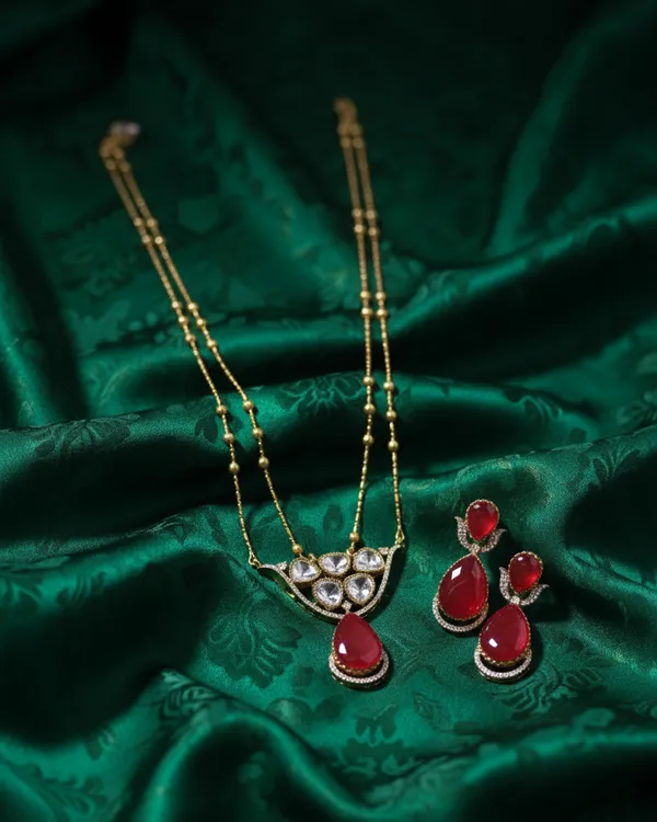 Red_Stone_Necklace_Set_For_Women